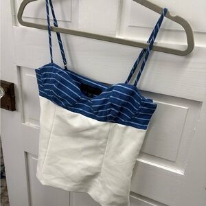 Zara Blue Striped Bustier Top